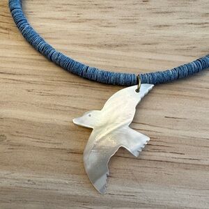 Shell Bird Pendant Necklace